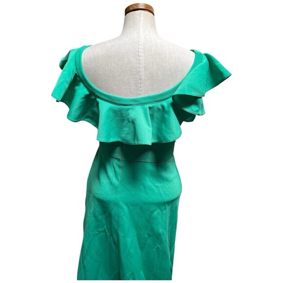 Vintage 1970s Giamo Knits High Quality Green Women's Maxi Dress Ruffle Top Small - Picture 5 of 10